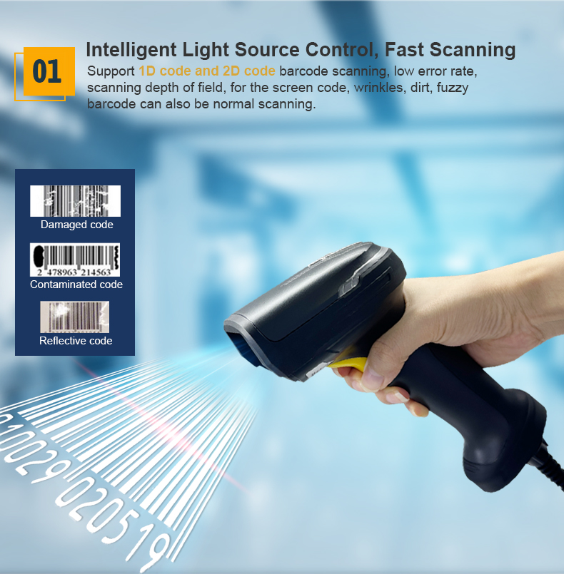 Barcode Scanner 2D - Rakinda Endüstriyel El Tipi 1D 2D