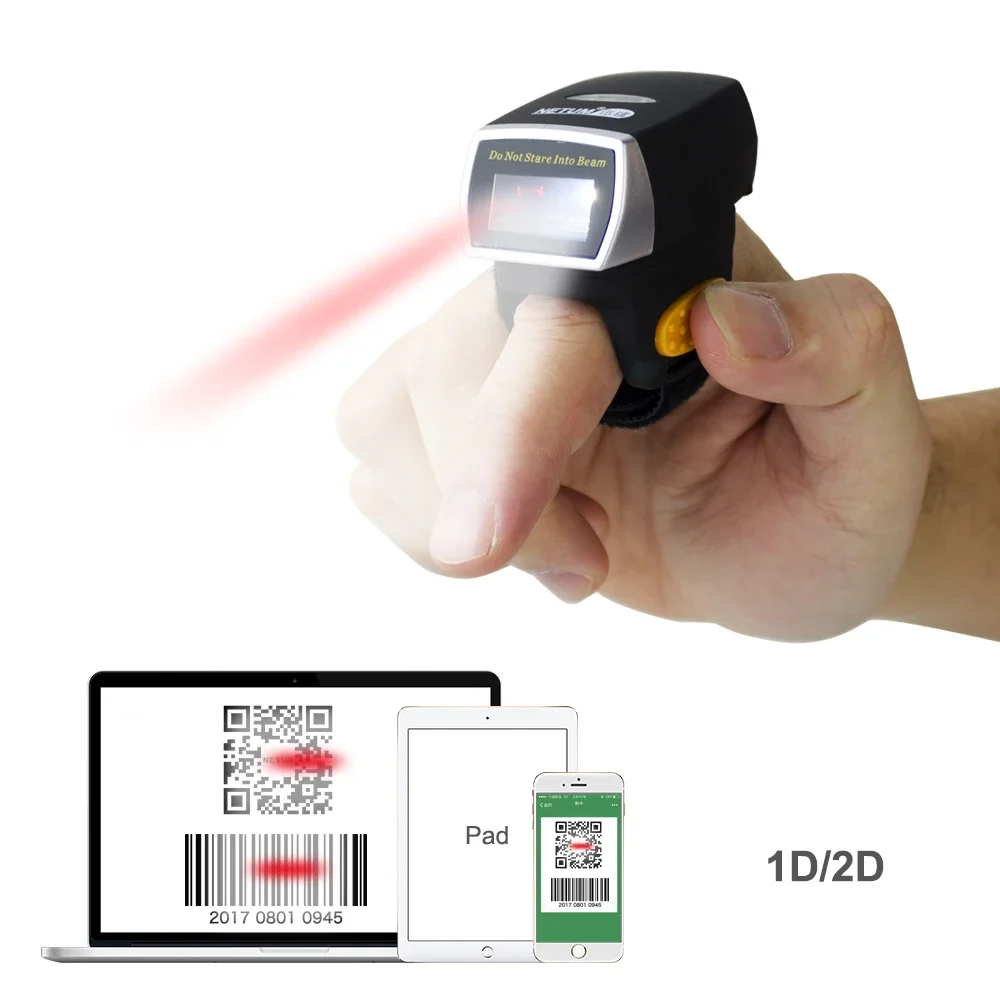 Barcode Scanner 2D - YENİ Netum Mini Parmak Yüzüğü Barkod