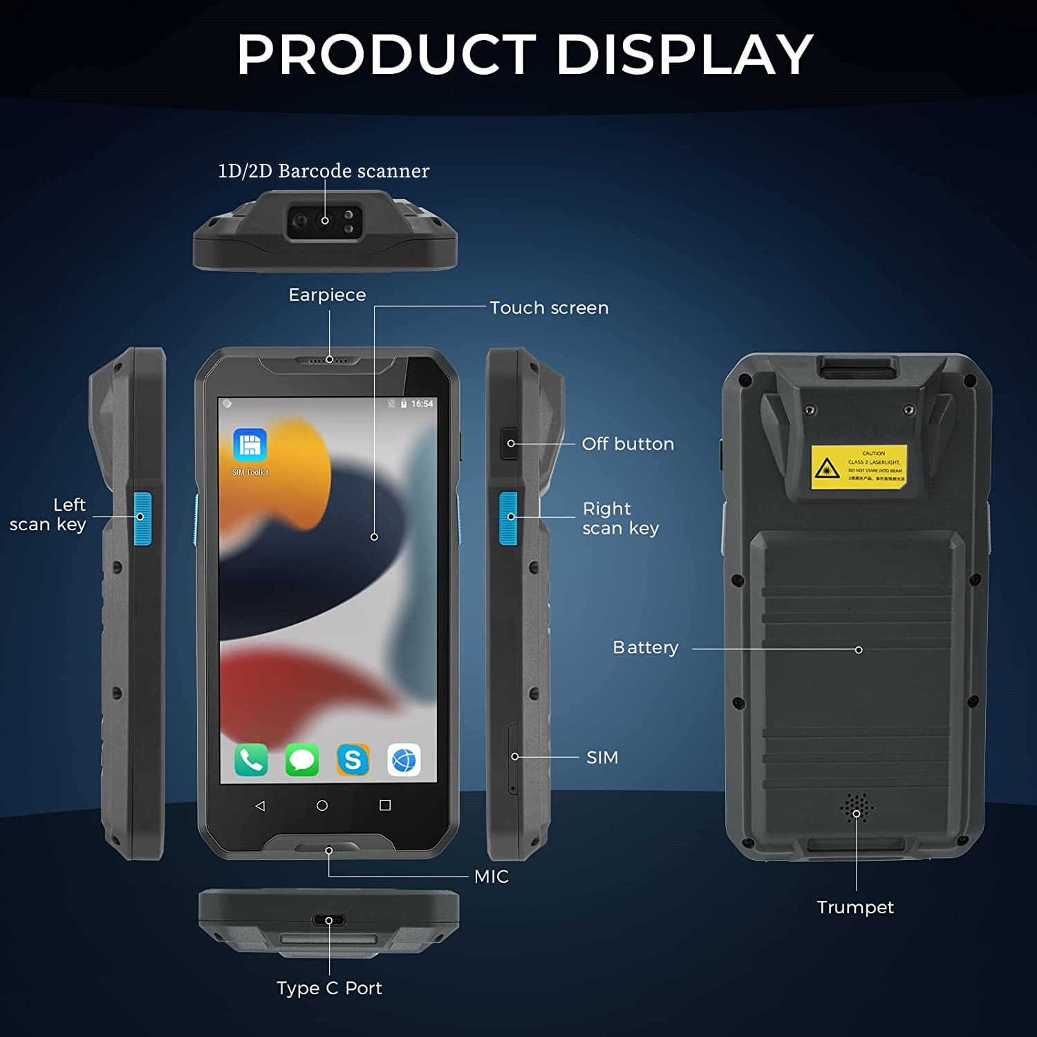 Android 9 4G Sağlam Kablosuz E - Barcode Scanner 2D incelemesi ve fiyatı